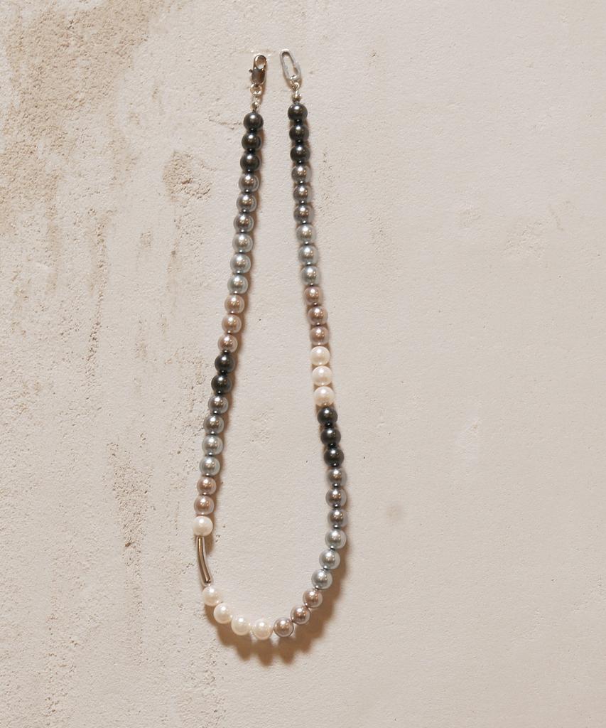Treaju Gray Gradation Pearl Necklace