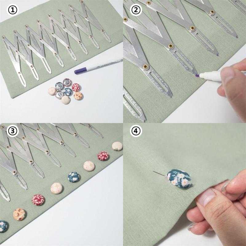Expanding Sewing Gauge, Expandable Sewing Gauge Button Guide Equal Space Divider for Quilting Craft Pleat Button Spacer