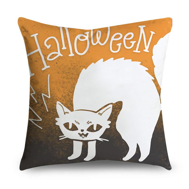 Halloween Theme Horror Pumpkin Wizard Print Pattern Cushion Cover Home Living Room Sofa Decoration Square Throw Pillow Cover