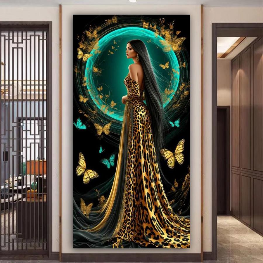 Beautiful Woman and Butterfly Large Size Diamond Painting New Collection Pretty Girl Diy Full Drill Rhinestone Embroidery Mosaic Cross Stitch Kits