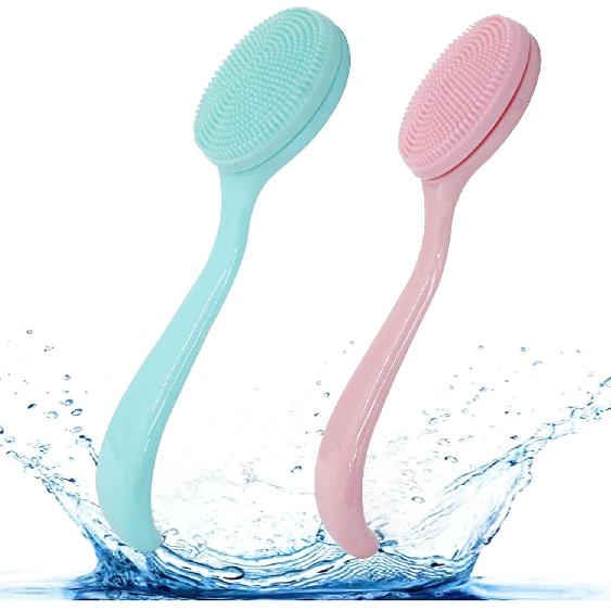 Zorfeter 2 Pack Silicone Facial Cleansing Brush, Skin Friendly Waterproof Face Scrubber Exfoliator, Soft Facial Brush for Blackheads Makeup Residues