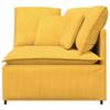 Modular Sofa Corner Module with Cushions Light Yellow 100 Cm