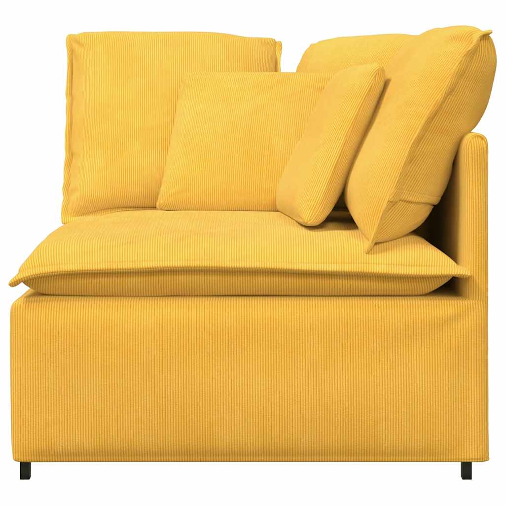 Modular Sofa Corner Module with Cushions Light Yellow 100 Cm