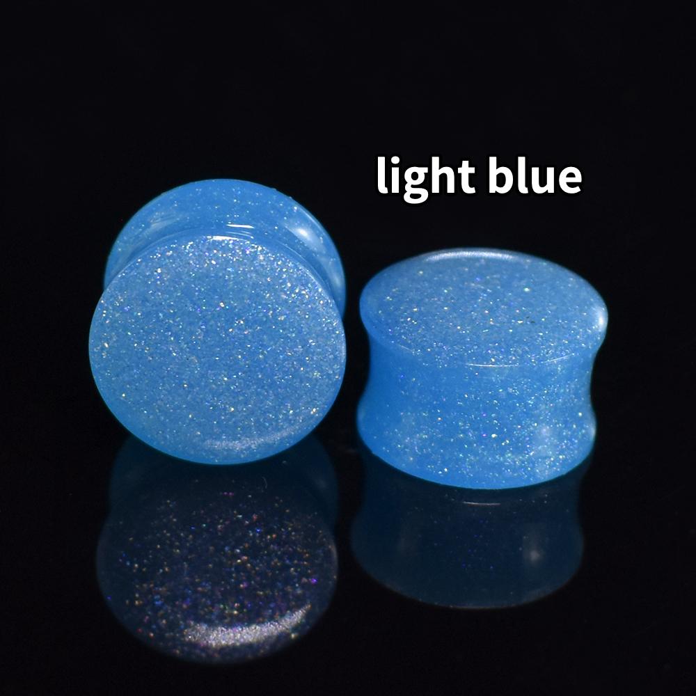 6-50mm Solid-colored Twinkle Acrylic Ear Tunnels Plugs Stretchers Expander Double Flared Flesh Tunnels Ear Piercing Jewelry