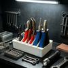 Resin Pliers Storage Rack with Six Upright Slots, Open Tray Layout for Home Repair Supplies and Workshop Storage