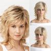 Synthetic Light Blonde Hair Short Curly Wig for Women Natural Fluffy Daily Party Cosplay Mommy Wigs Blond Pixie Cut Elderly Wig