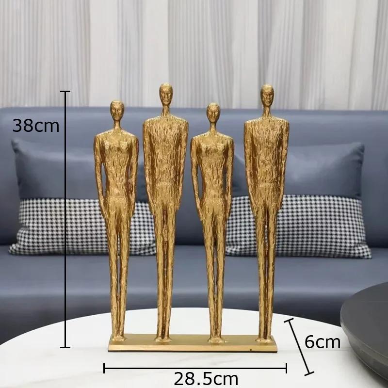 

Creative Four Person Figures Statue Desk Decoration Crafts Ornaments Abstract Character Metal Sculpture Room Aesthetic Decor