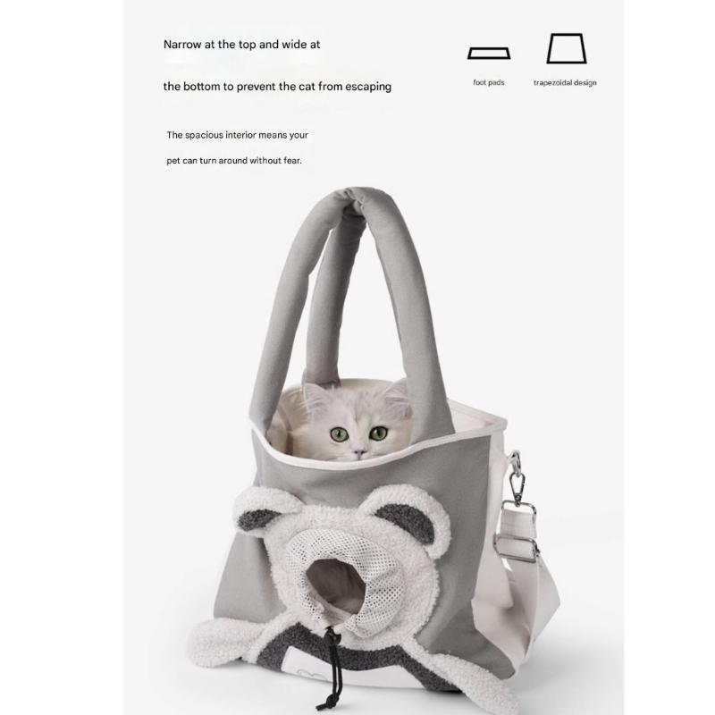 Comfortable Canvas Pet Carriers Bag with Open Top Design For Small Dog And Cats Shoulder Bag For Easy Carry Daily Outings
