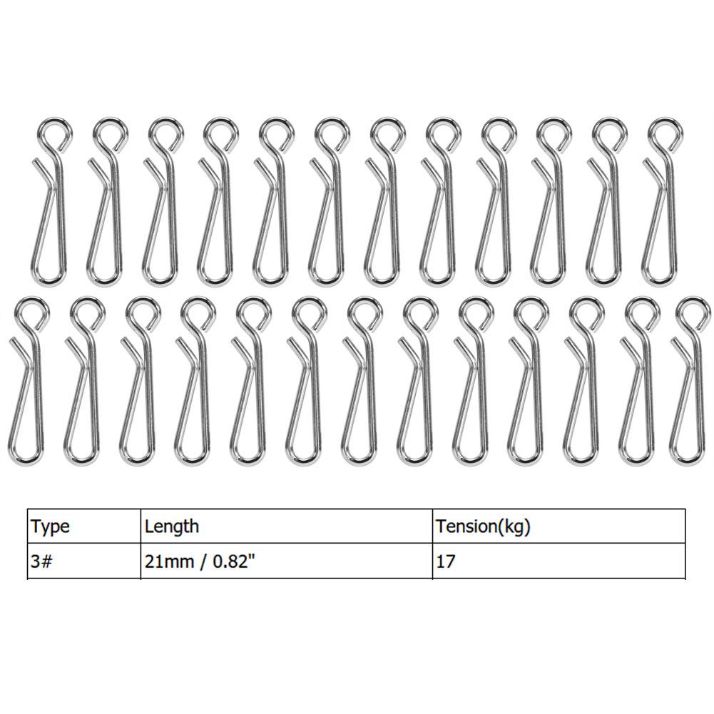 100x Quick Lock open Stainless Steel Fishing Swivels Connectors (3#100pcs)