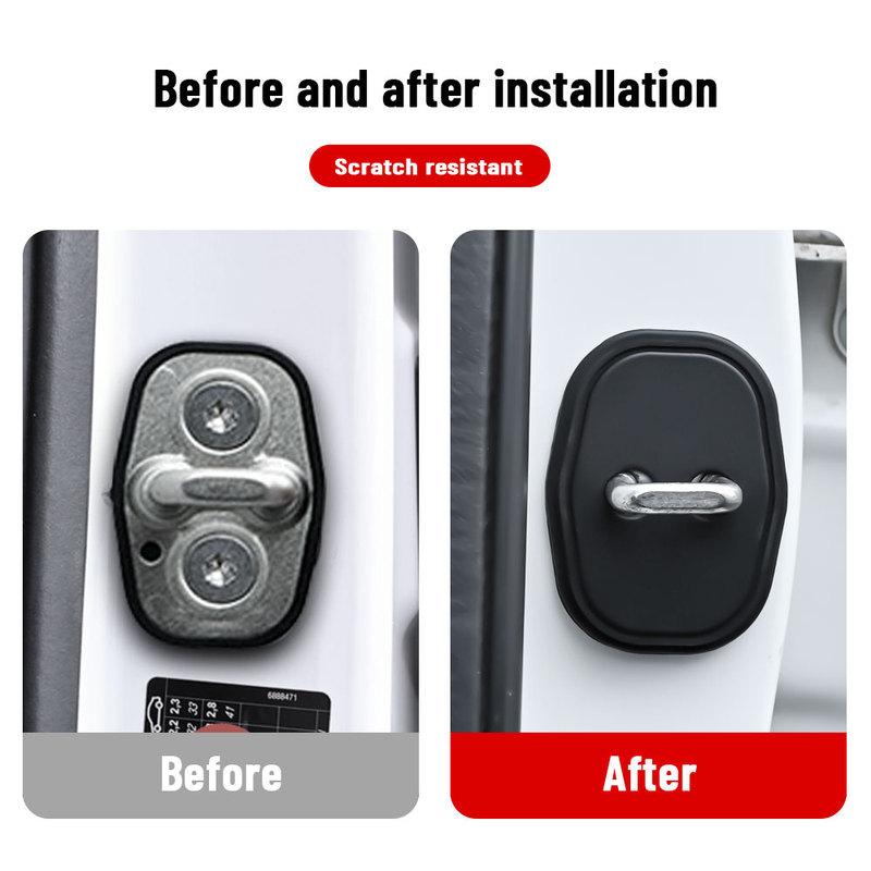 För OPEL Mokka -2025 Silikon Bil Dörrlås Spänne Skyddskåpa Elastisk Stötdämpande Kudde