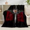1PC Knightly Valor And Patriotism Flannel Blanket Gift, Suitable for Both Men And Women, Soft Ideal for Beds And Sofa, Birthday Or Christmas Gift