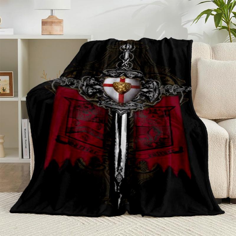 1PC Knightly Valor And Patriotism Flannel Blanket Gift, Suitable for Both Men And Women, Soft Ideal for Beds And Sofa, Birthday Or Christmas Gift
