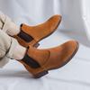 Mens Casual Chelsea Boots Breathable Cow Suede Leather Shoes Party Banquet Dress Cowboy Ankle Boot Spring Autumn Short Botas Man