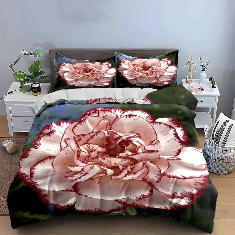 Elegant Floral Three-Piece Decor Set Multiple Sizes Kid'S And Adults' Bedroom Exquisite 3Pc Bedding Set, Gift