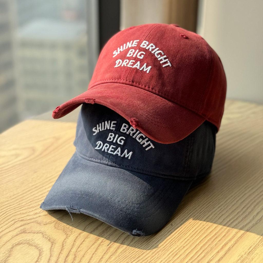 Unisex Adjustable Cotton Baseball Cap With Letter Embroidery For Casual Daily Wear
