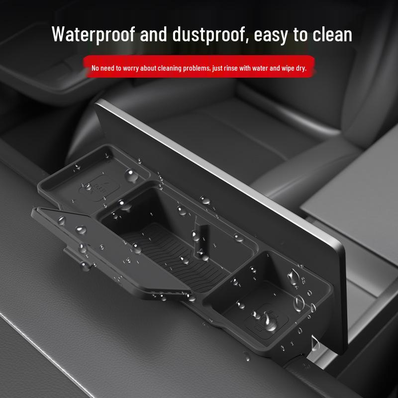 Silicone Anti-Shake Storage Box for Tesla Rear Screen Compartment