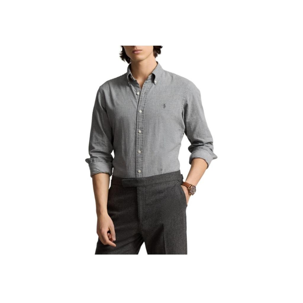 Polo Ralph Lauren Logo Embroidered Single-Breasted Long Sleeve Shirt Men Shirts Gray MNPOWOV16823869-020