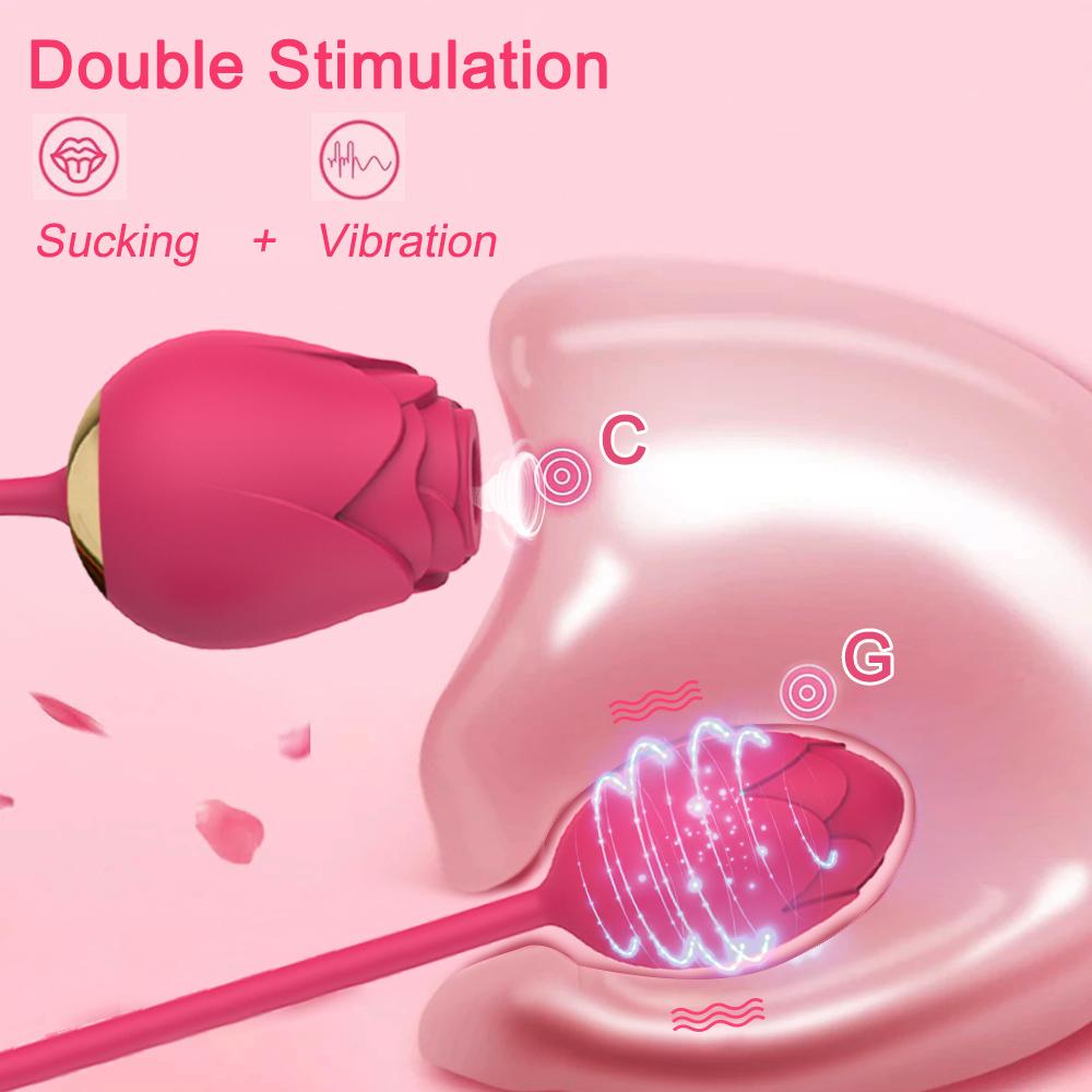 POMFW Rose Clit Sucker Vibrators Female Clitoris Stimulator Vacuum Sucking Love Vibrating Egg Sex Toy for Women
