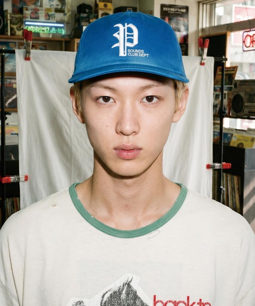 Pideupaipeo P Logo Washed Cap Blue