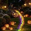 Garden Ornaments for Outside Decor Halloween Witch Stake Light Outdoor Decoration, 33.5 Inch Waterfall-Style Iron Stakes Lawn Cauldron