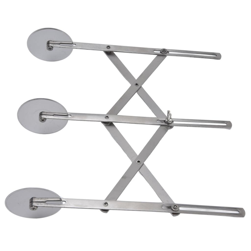 3 Rad Edelstahl Teigschneider Verstellbarer Erweiterter 3 Rad Teigschneider für Teig Pizza Backen Edelstahl