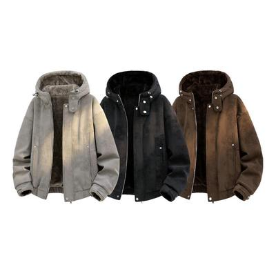 HL Men's Autumn Winter Retro Hooded Cotton Workwear Jacket
