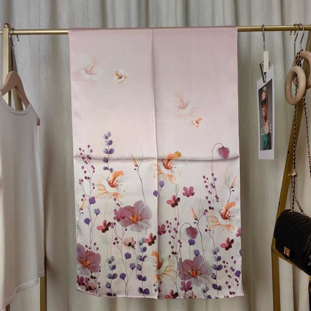 New Women Silk Scarf Long Pashmina Traditional Chinese Style 100% Mulberry Silk Scarf Business Gift Silk Scarves Gift for Mom