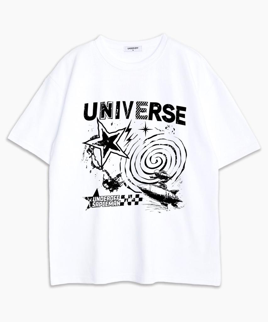 UNDEROFF Oversized Crew Neck Spaceman Short Sleeve T-Shirt Black