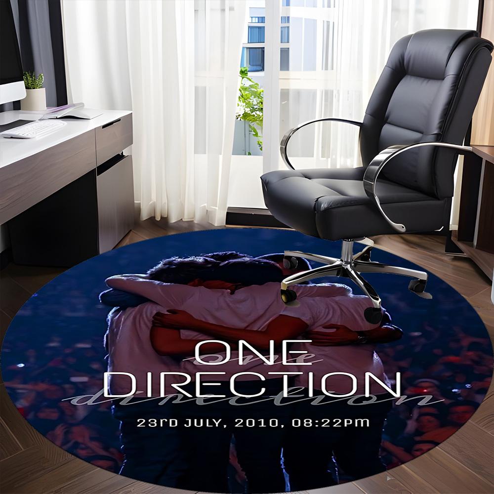 1pc One Direction Music Band Office Round Area Rug, Under Office Chairs Bedroom Living Room Home Decor a1016259