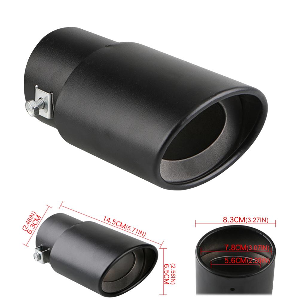 Universal Car Exhaust Tip Round Aluminum Alloy Muffler Tail Trim Rear Auto Exhaust Pipe Nozzle Pipe Inlet 63mm Straight