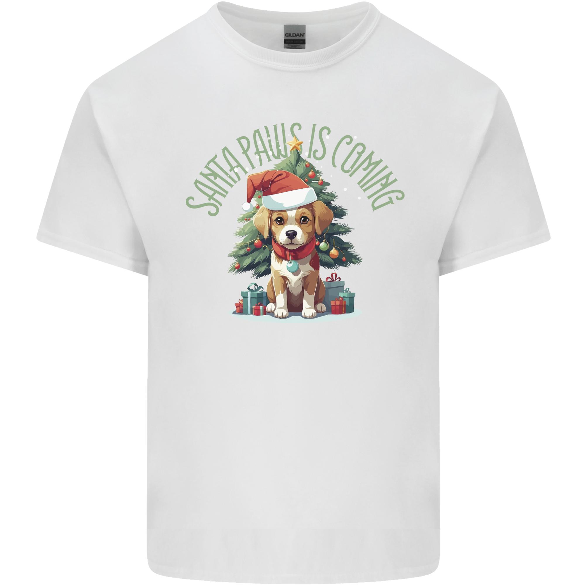Santa Paws Is Coming Christmas Funny Dog Unisexs Light Cotton TShirt S