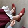 Low Heel Soft Four-season Single Shoes Leather Pointed Fashion Single Shoes Women's Non-slip Beef Tendon Sole Large Size Comfortable Cowhide Women's