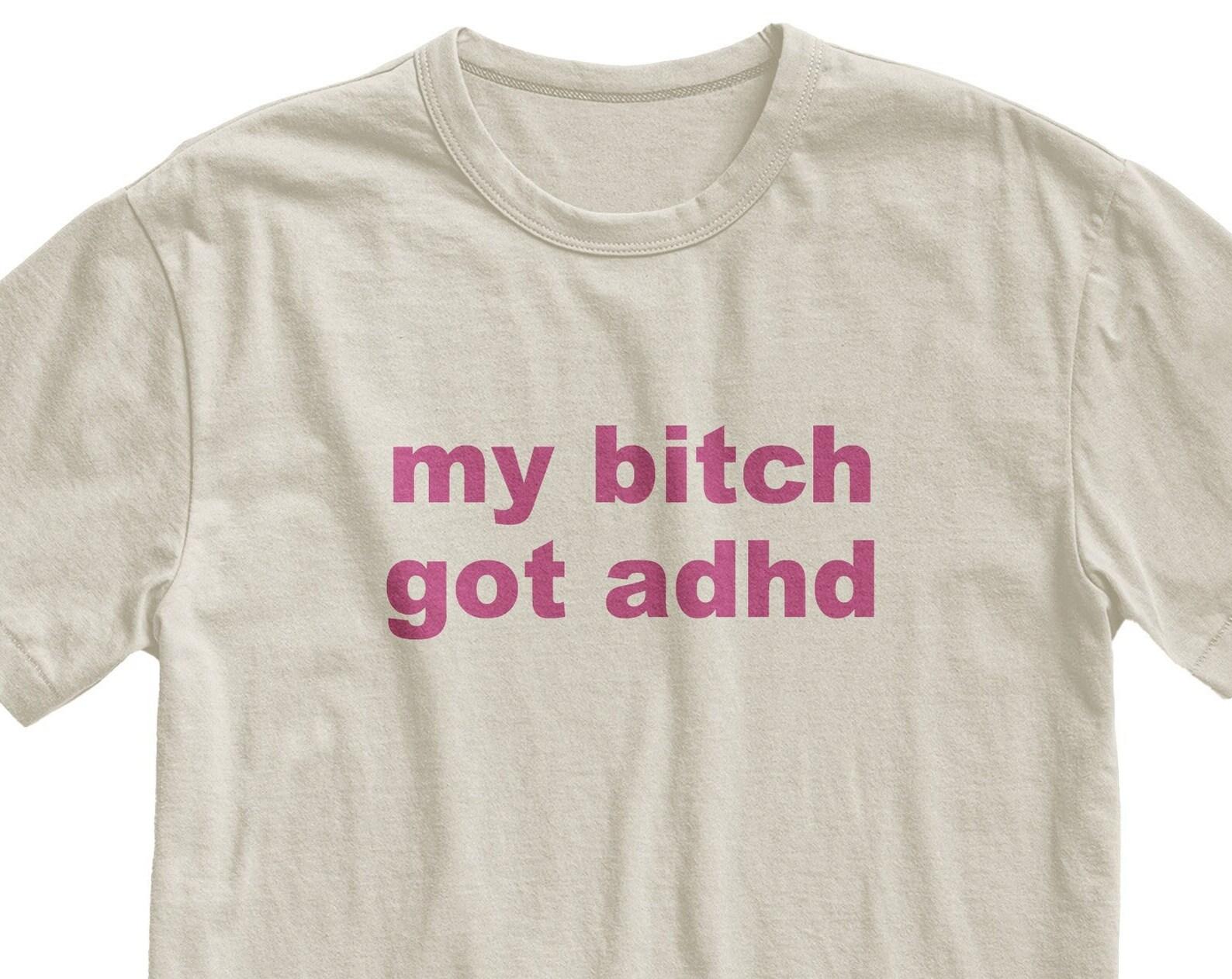 Funny Meme ADHD T-Shirt: Unisex Softstyle Cotton Tee L