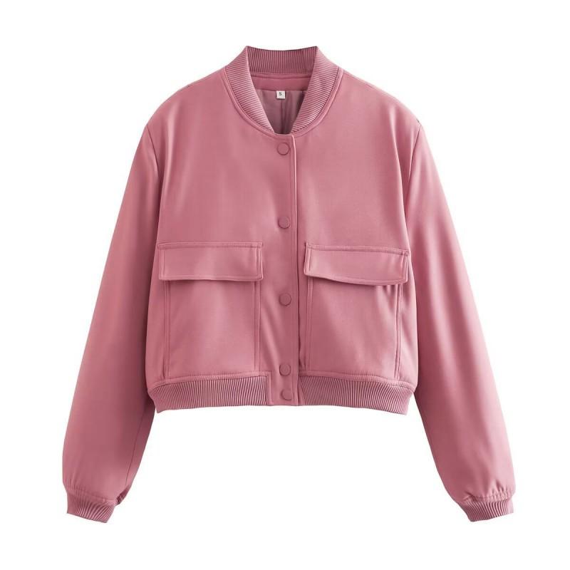 Womens Oversized Casual Jacket With Large Pockets Streetwear Style Lightweight Layering Outerwear In Multiple Solid Colors