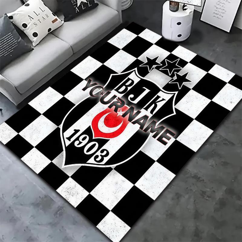 Besiktas Gymnastics Club Custom Name Carpet Rug For Living Room Bedroom Home Sofa Decoration Kids Play Nonslip Floor Mat
