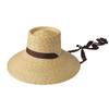 European and American spring and summer new fashionable retro ring top big brim basin type straw straw hat with strap outdoor sunscreen