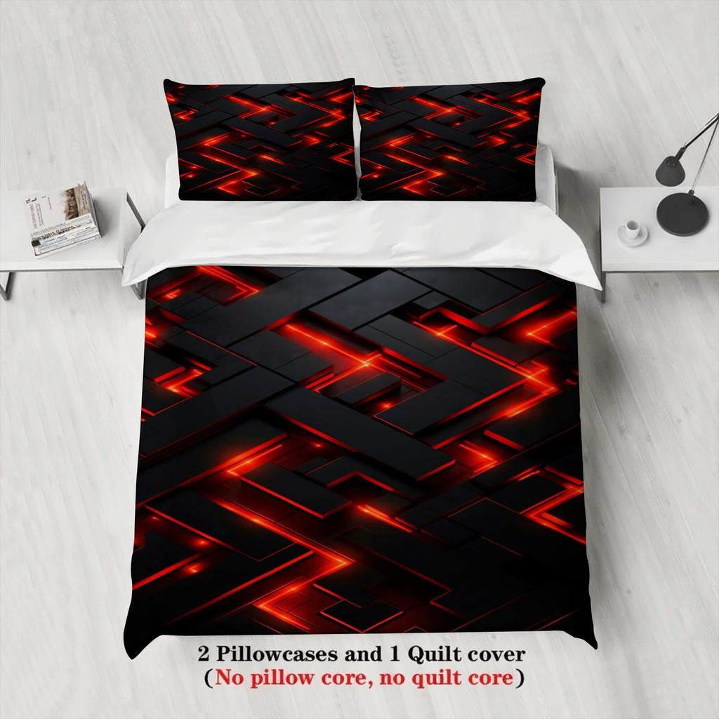 Cyberpunk Bedding Set Technological Sense Color Visual Art Duvet Cover With 2 Pillowcases Single Twin Queen Size Bedding Set