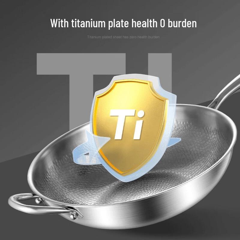 Zhuchuang Jingpin 28cm Unbeschichteter Antihaft-Titan-Wok