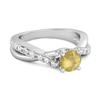 Lemon Quartz Crisscross Stackable Ring - 925 Sterling Silver