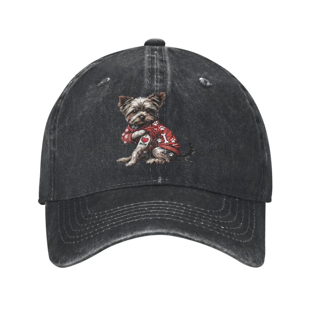 Valentines Day Yorkshire Terrier Dog Baseball Caps Vintage Distressed Denim Snapback Hat Unisex Women Outdoor Summer Soft Caps Hat