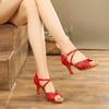 Bright Leather Latin Dance Shoes Woman Ballroom Tango Salsa Latin Dance Shoes Party Heels Women Sexy Dancing Shoes