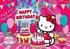 Kids Girls Hello Kitty Happy Birthday Backdrop Pink Cartoon Theme Baby Shower Party Photo Background Banner Decor Supplies