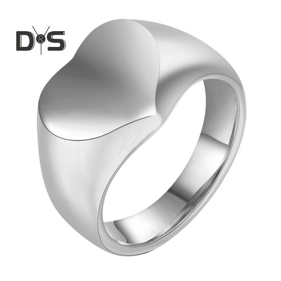 

Вінтажне кільце Чистий колір, полірована титанова сталь, серцева поверхня, простий стиль, різні розміри, антикорозійні, легкі прикраси для пальців, подарунок на день Святого Валентина US 7 срібний