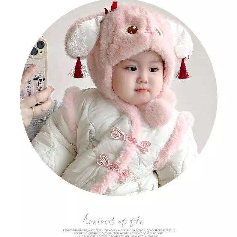 Super Cute Fleece-Lined Baby Winter Romper Jumpsuit with Cotton-Padded Jacket