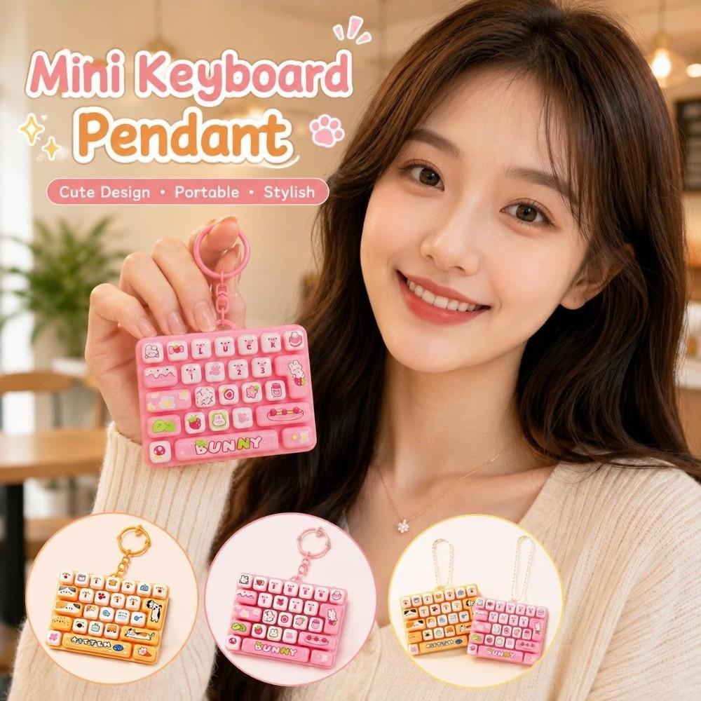 26 Key Decompression Button Toy Creative Style Keyboard Keychain Children Use