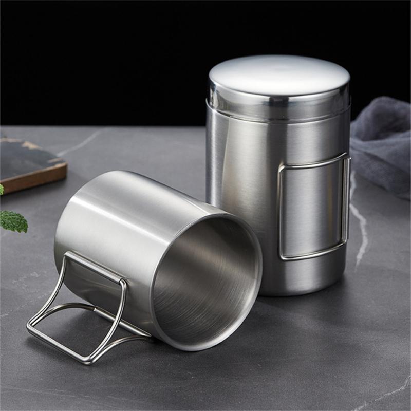 Kubek do kawy 200/300/400ml Stal nierdzewna Naczynia do napojów Podwójna ścianka Izolowany kubek Kubek podróżny Kubki do kawy do domu i biura z uchwytem