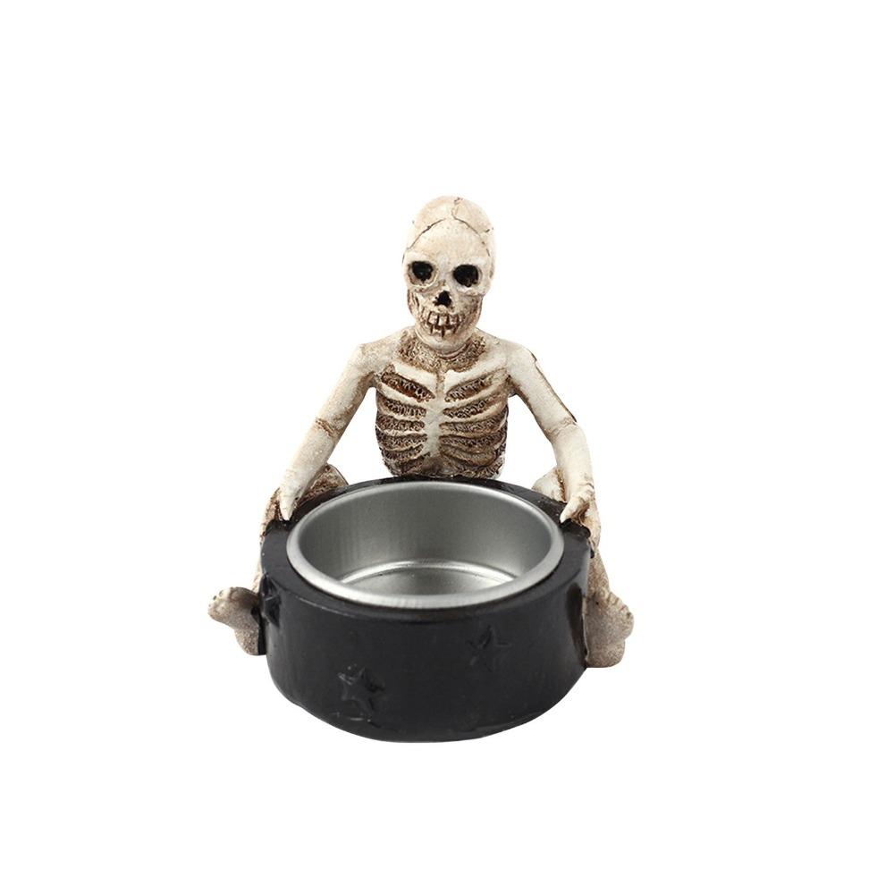 

Cartoon Witch Candlestick Ornaments Ins Ghost Candle Holder Halloween Skeleton Candlestick Table Style 4