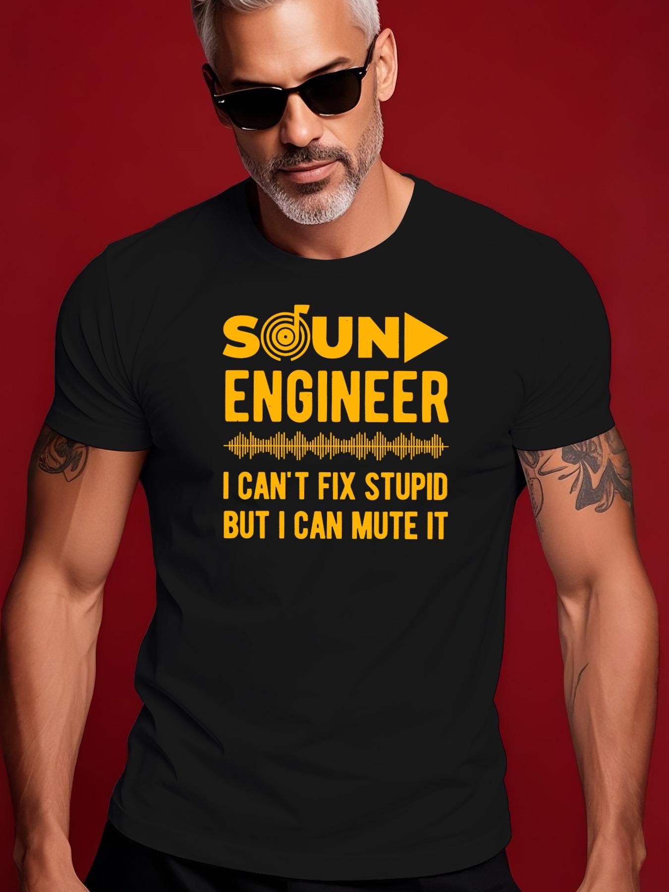 SOUND ENGINEER Graphic Tee - Casual Green Cotton Tshirt... L