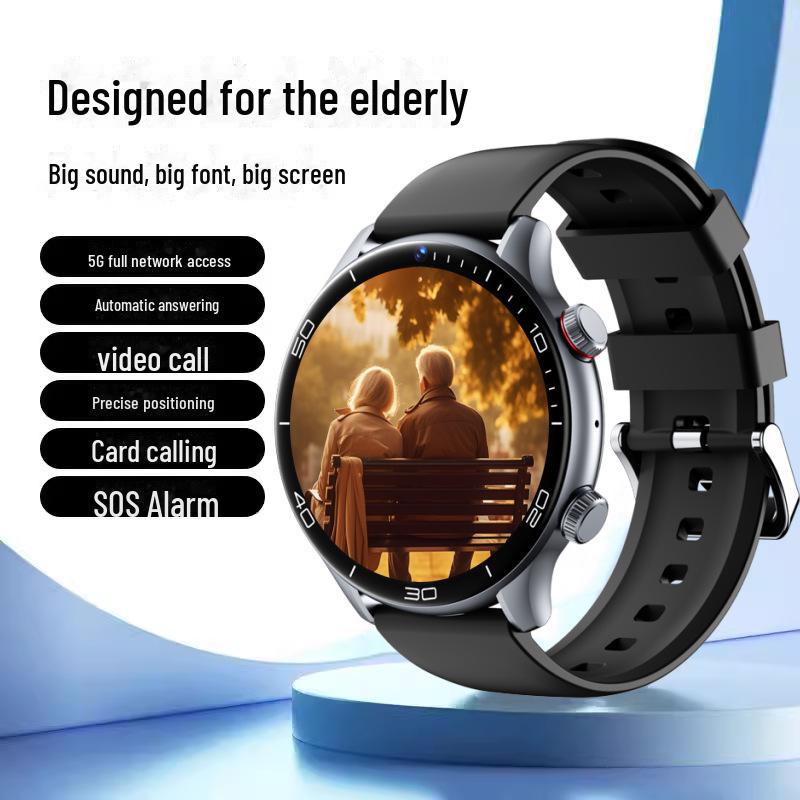 Smartwatch 5G per Anziani con Risposta a un Click, Tracciamento GPS e SOS, Dotato di Funzioni Anti-Smarrimento e Alipay Offline.