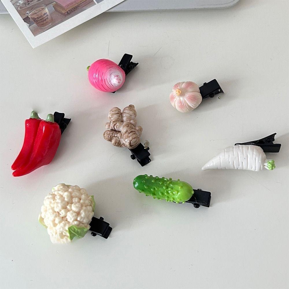 Cauliflow Food Side Bangs Clip Mini Funny Barrette Fashion Vegetable Hair Clip  Daily